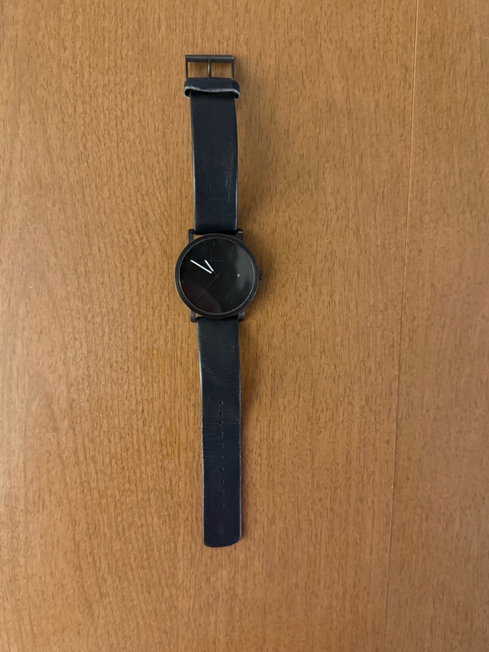 Skagen Minimalist Black Leather Watch